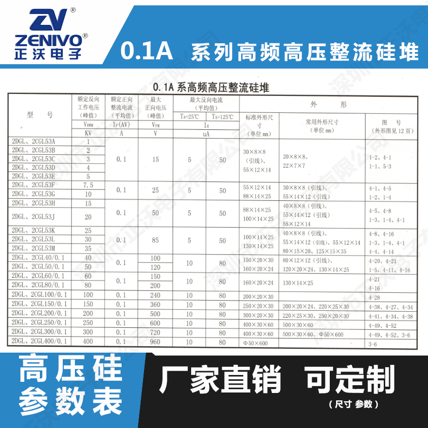 2DGL0.1A400KV高壓整流硅堆原裝現(xiàn)貨